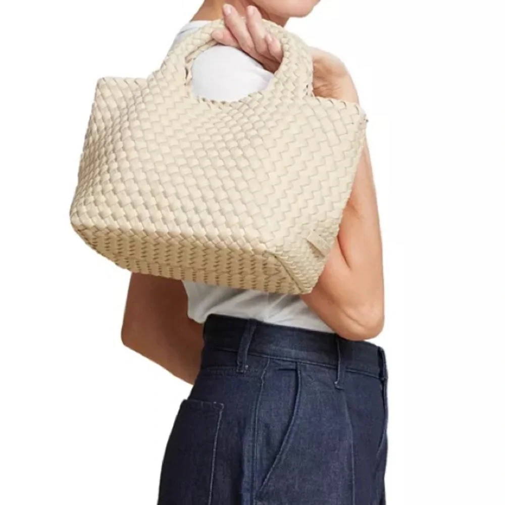 Naghedi Cream Woven Tote Bag - Size Small - Picture 1 of 11